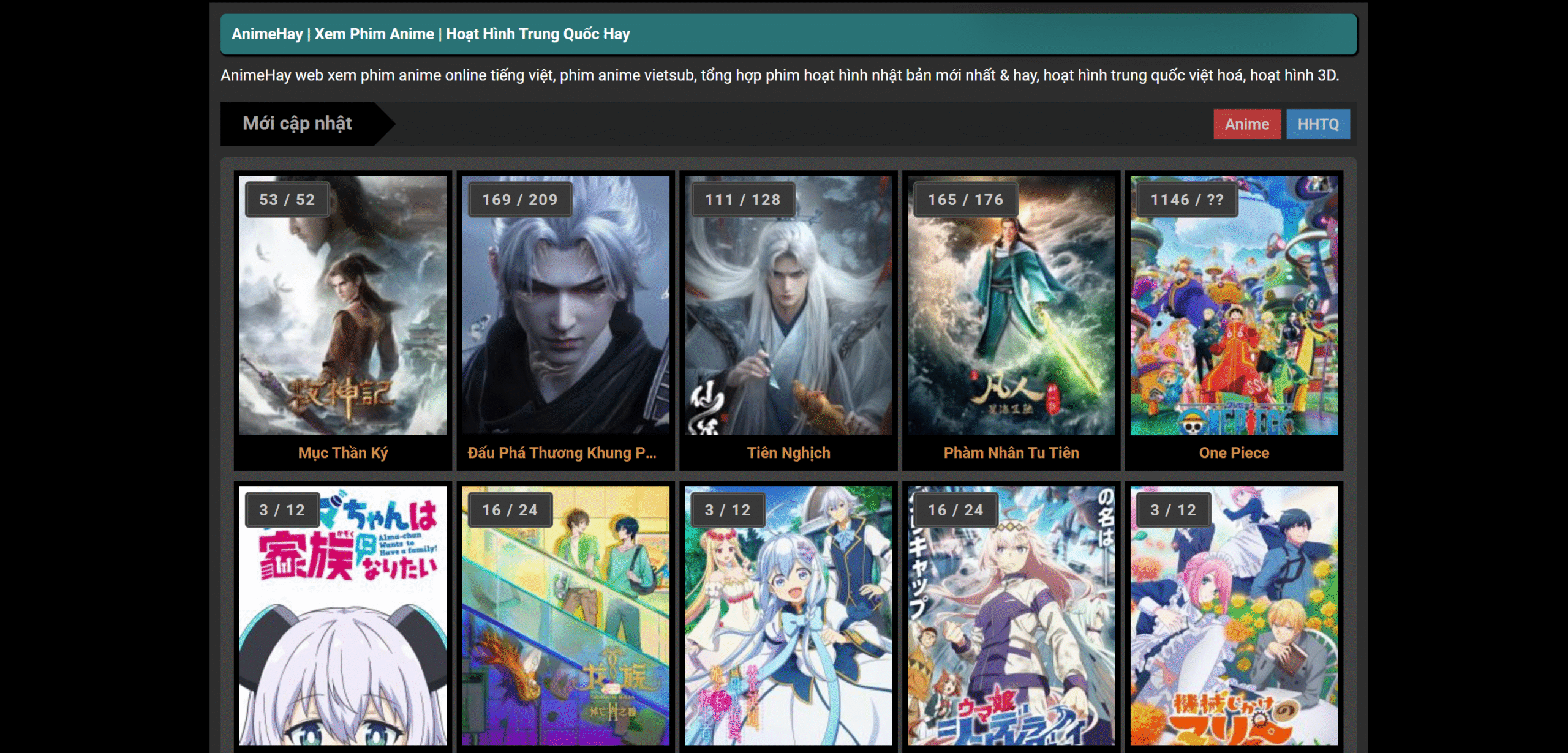 Kho phim anime được cập nhật đa dạng liên tục 